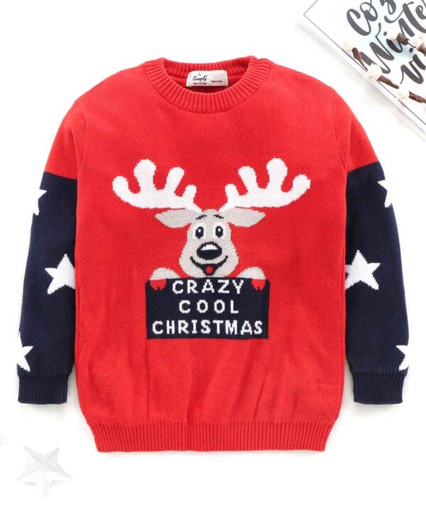 Full Sleeves Sweater Reindeer Design - Image 2