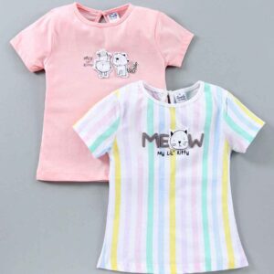 Half Sleeves Tee Kitty Print Pack of 2