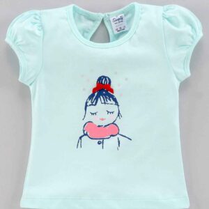 Short Sleeves Top Doll Print