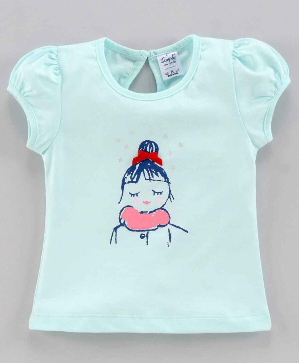 Short Sleeves Top Doll Print