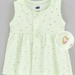 leeveless Frock Heart Print
