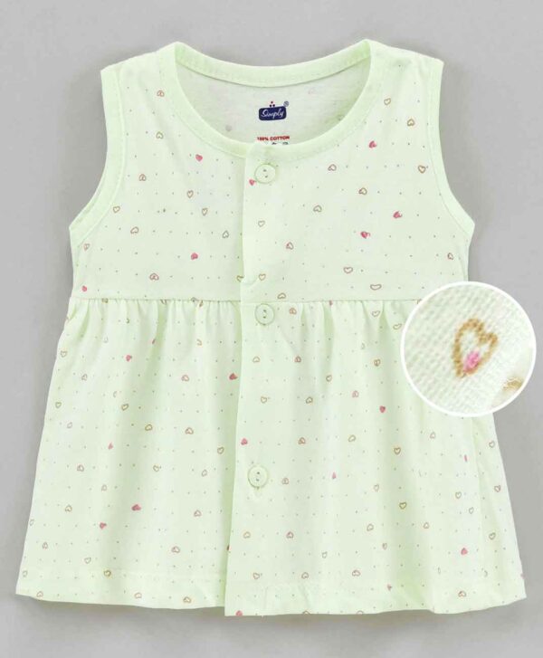leeveless Frock Heart Print
