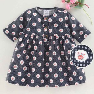 Half Sleeves Frock Floral Prints