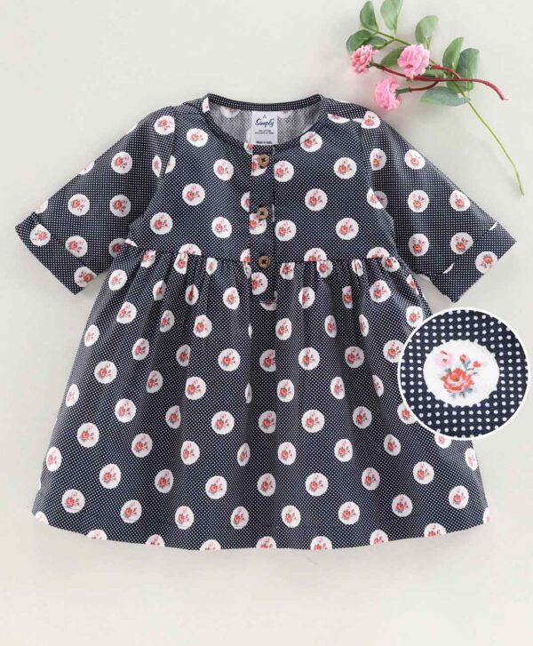 Half Sleeves Frock Floral Prints