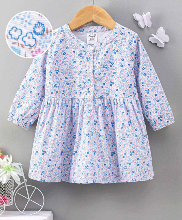 Full Sleeves Frock with Floral Print