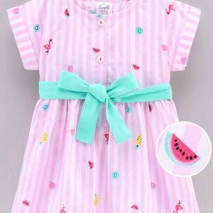 Short Sleeves Frock Fruit Print