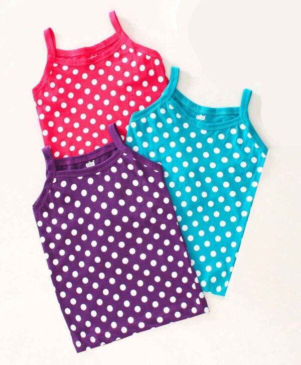 Singlet Polka Dot Slips Pack of 3 - Multicolour