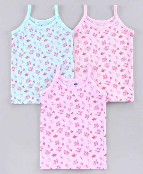 Printed Sleeveless Slips Pack of 3 - Multicolor