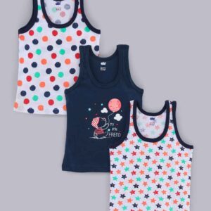 100%Cotton Sleeveless Vests Pack of 3