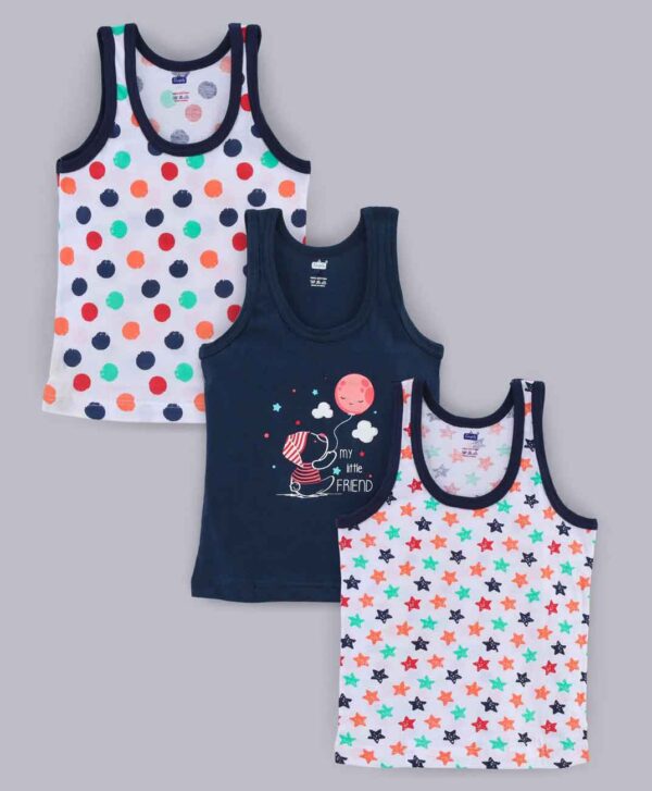 100%Cotton Sleeveless Vests Pack of 3