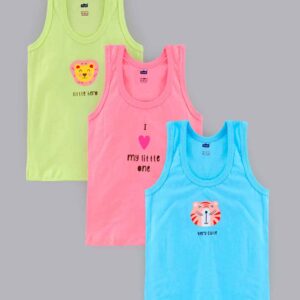 Sleeveless Cotton Vest Text Printed Pack of 3