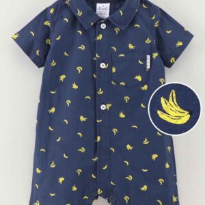 Half Sleeves Romper Banana Print