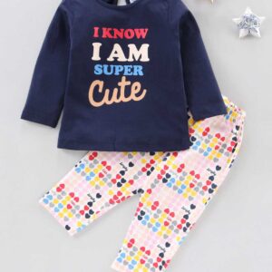 Full Sleeves Tee & Lounge Pant Text Print