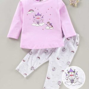 Full Sleeves Tee & Lounge Pant Unicorn Print