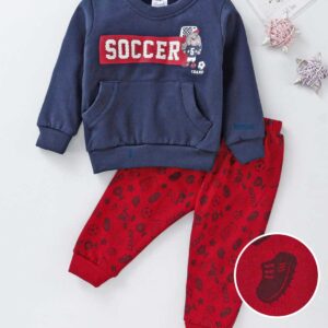 Full Sleeves Tee & Lounge Pant Soccer Print
