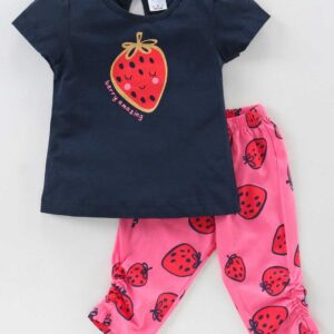 Cap Sleeves Top & Leggings Strawberry Print