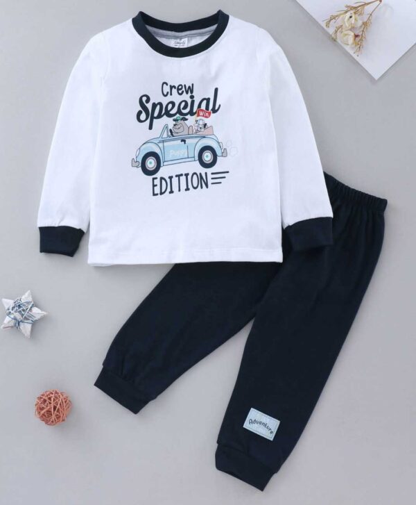 Full Sleeves T-Shirt & Bottom wear Text Print