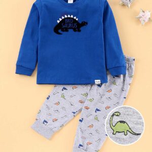 Full Sleeves Tee and Lounge Pant Set Dino Print