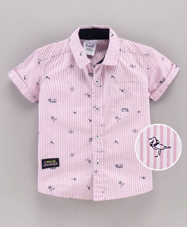 Half Sleeves Shirt Bird Print