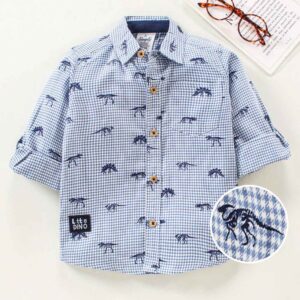 Full Sleeves Cotton Shirt Dino Print