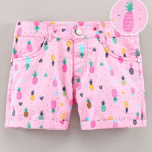 Knee Length Shorts Pineapple Print