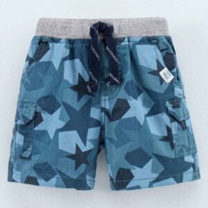 Shorts With Drawstring Stars Print