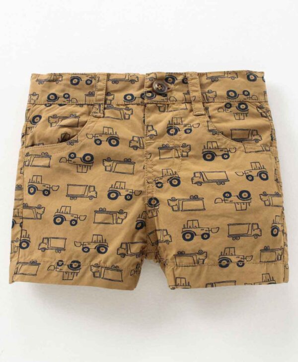 Knee Length Shorts Vehicles Print
