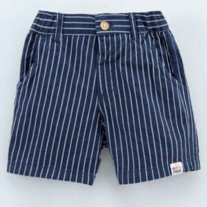 Cotton Striped Shorts with Pockets