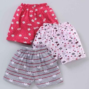 Mid Thigh Length Printed Shorts Pack of 3
