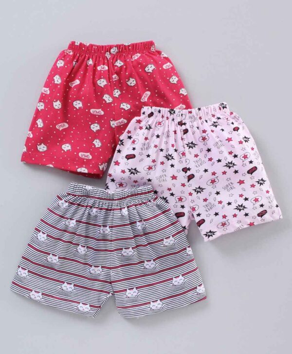 Mid Thigh Length Printed Shorts Pack of 3