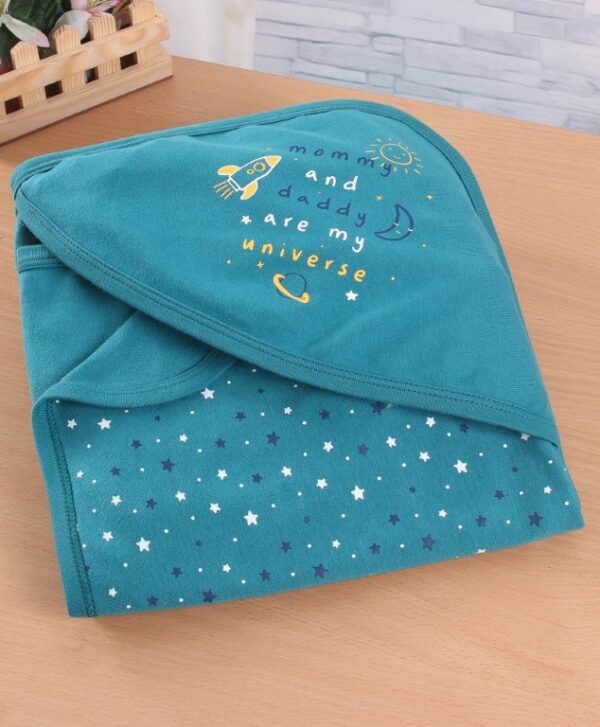 Interlock Hooded Towel & Wrapper Text Print