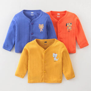 Full Sleeves Vest Pack Of 3 - Purple, Orange & Yellow