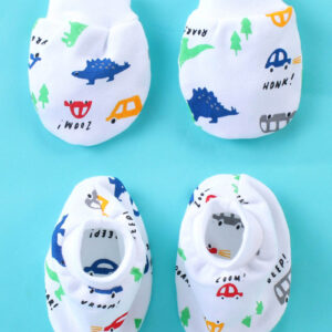 Mittens & Booties Set - Dino & Cars Printed