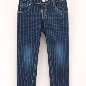 Full Length Striped Denim Jeans
