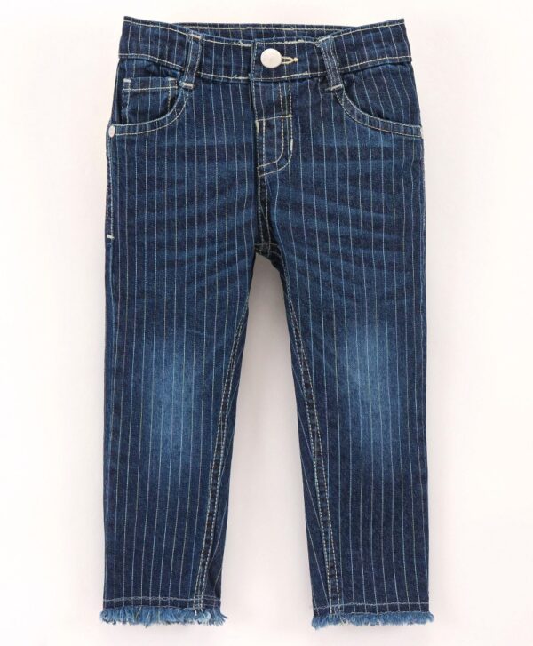 Full Length Striped Denim Jeans