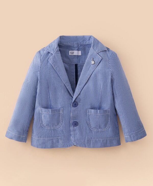 Full Sleeves Partywear Blazer - Blue Stripes
