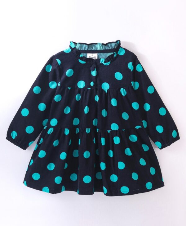 Full Sleeves Polka Dots Printed Frock - Image 2