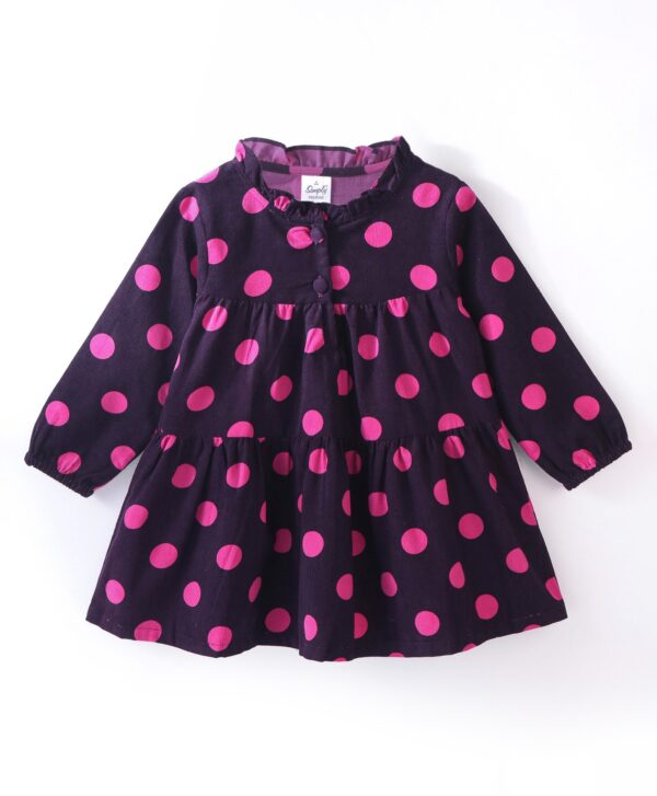 Full Sleeves Polka Dots Printed Frock