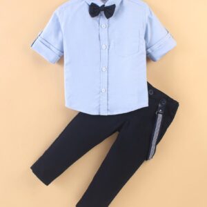 Full Sleeves Party Suit with Bow & Suspender