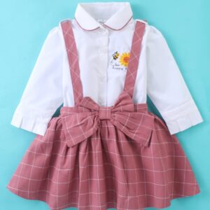 Full Sleeves Top & Skirt With Bees Embroidery
