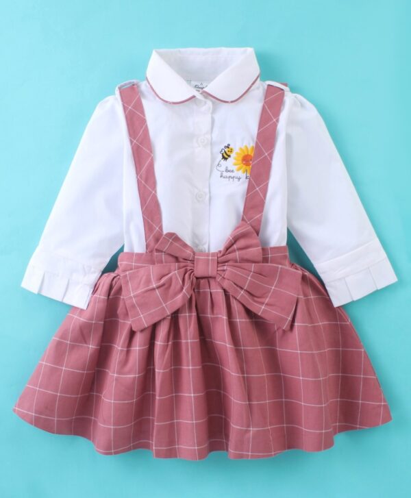 Full Sleeves Top & Skirt With Bees Embroidery