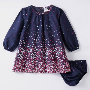 Full Sleeves Frock with Shorts Heart Prints