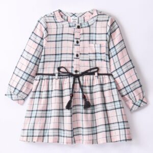 Full Sleeves Checks Frock with Dori