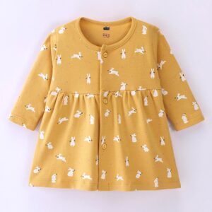 Full Sleeves Bunny Print Frock