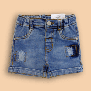 Distressed Denim Shorts - Mid Wash