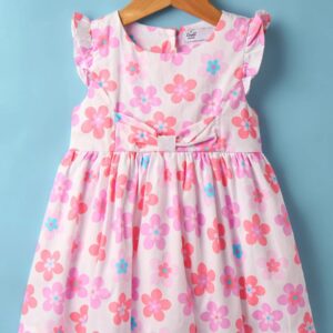 Frill Sleeves Frock With Floral Printed