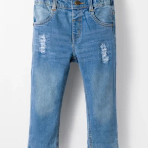 Full Length Distressed Washed Jeans