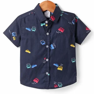 Half Sleeves Shirt with Vehicle Printed