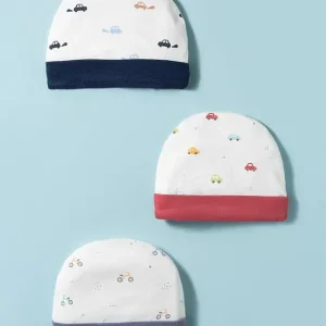 Interlock Baby Caps with Vehicle Printed