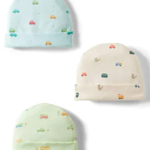 Interlock Baby Caps With Car Printed